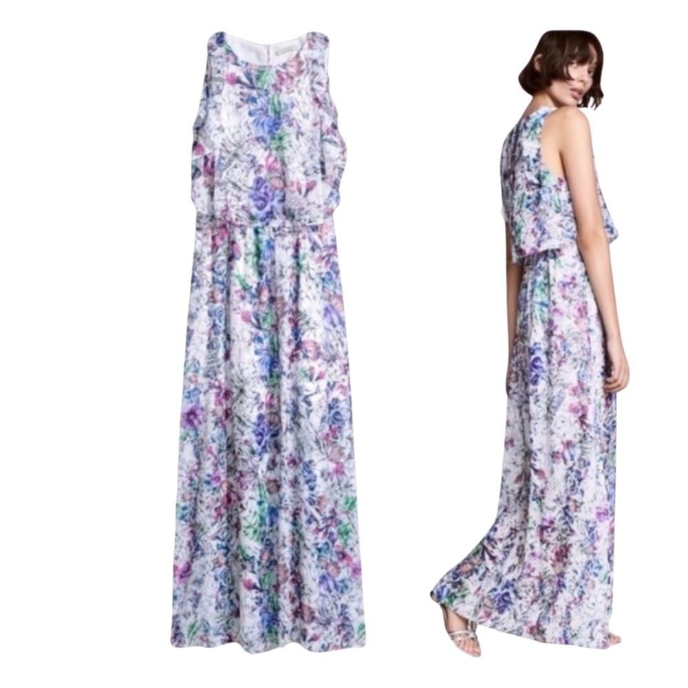 H&M Floral Sleeveless Maxi Dress Size 6 | Romantic Spring Summer Dress - Picture 2 of 6